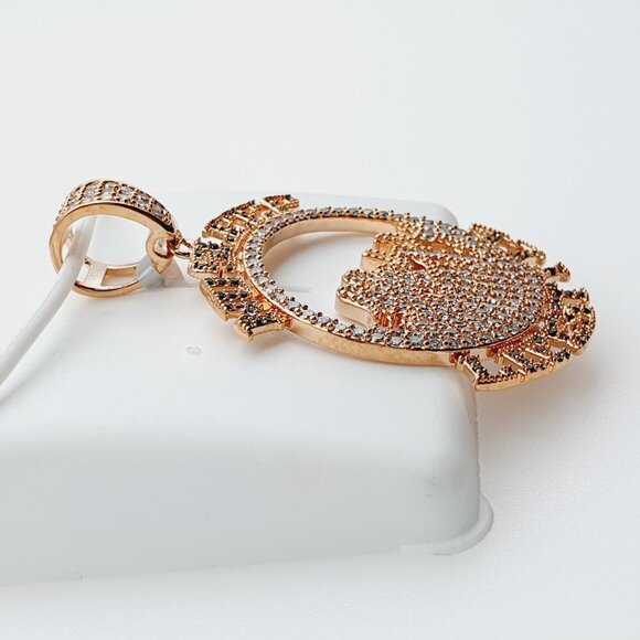 "14K Gold Plated Cubic Zircon Pendant, INUS1BR087 - Picture 3 of 9